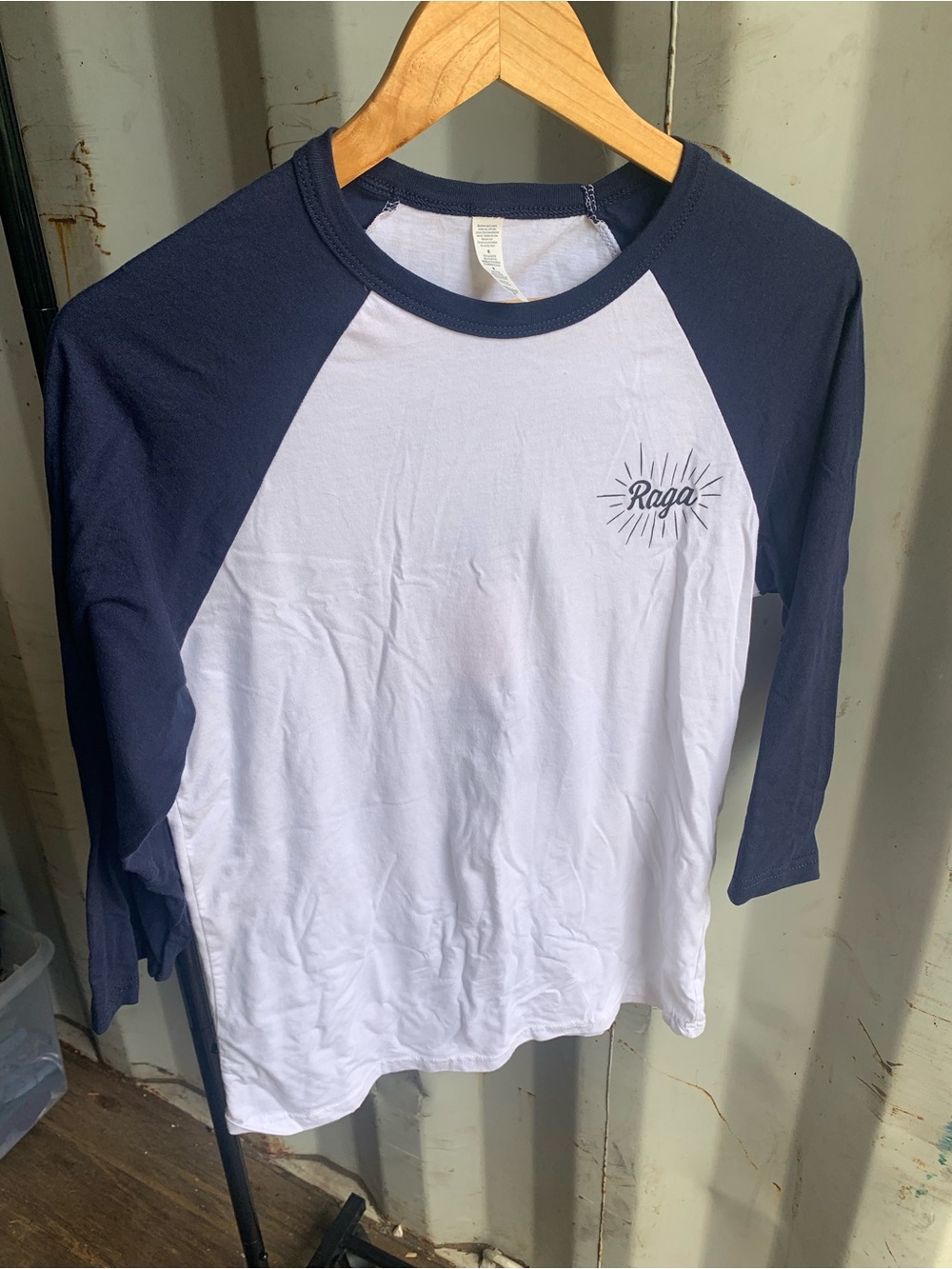 RAGA Navy and White Raglan Baseball Tee